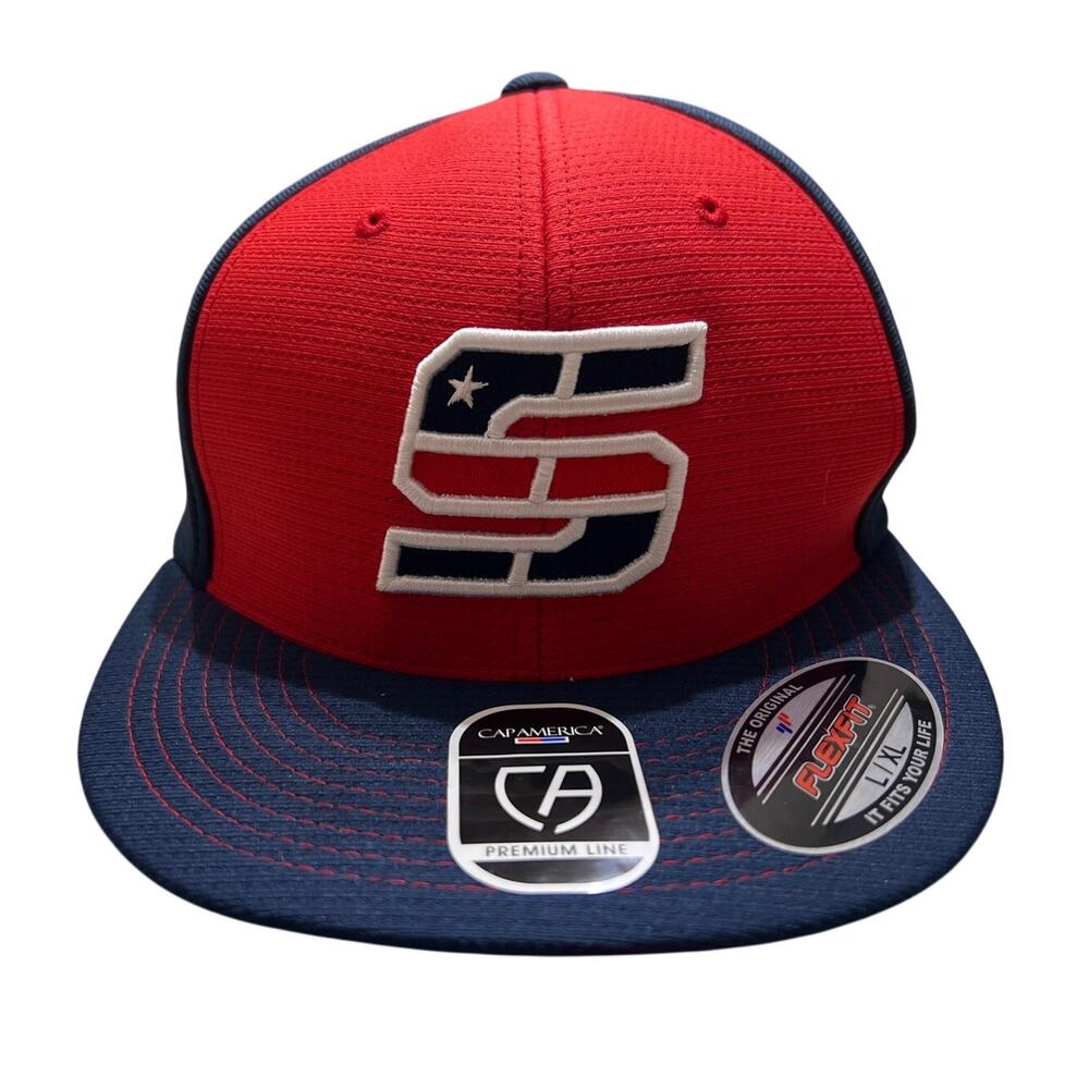 Cap America S Logo Start Patriotic Hat Red White and Blue Size L/XL New